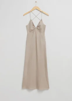 Flash Sale Strappy Kjole Med Aben Ryg Kvinder Kjoler