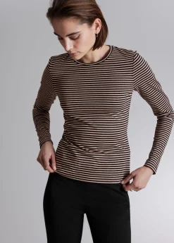 Online Stribet Glitter Top Kvinder Toppe