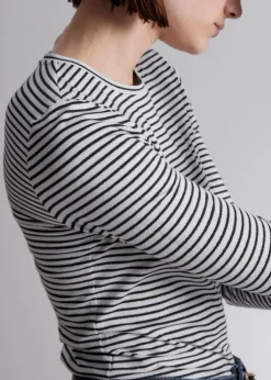 Best Stribet Glitter Top Kvinder Denim