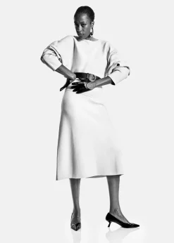 Online Strikket Midikjole Kvinder Kjoler