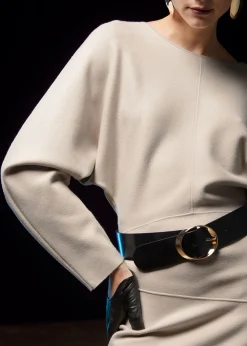 Online Strikket Midikjole Kvinder Kjoler