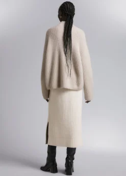 Sale Strikket Mock Neck Jumper Kvinder Strik