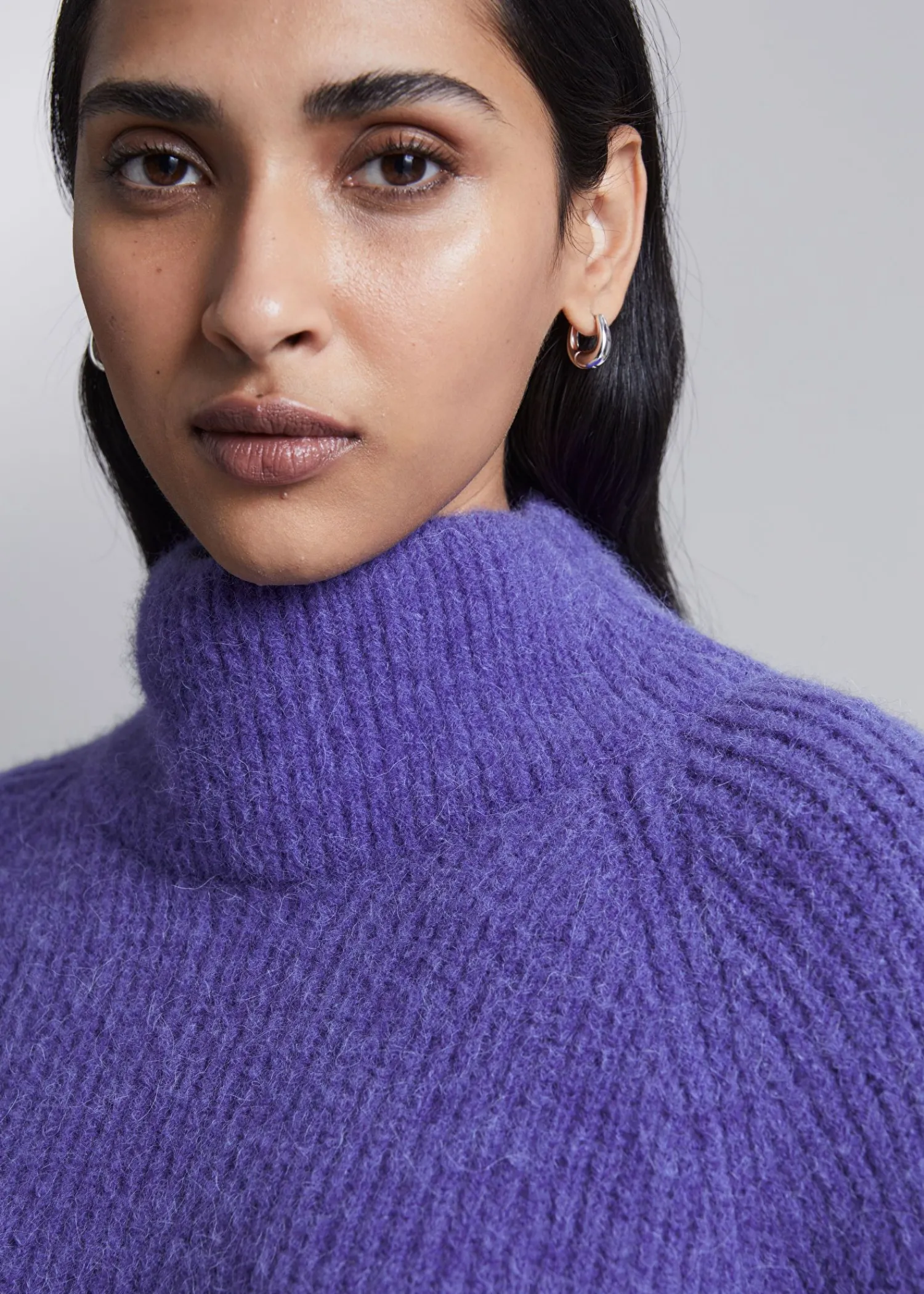 Best Strikket Mock Neck Jumper Kvinder Strik