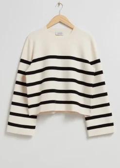 Clearance Strikket Sweater Med Brede Aermer Kvinder Strik