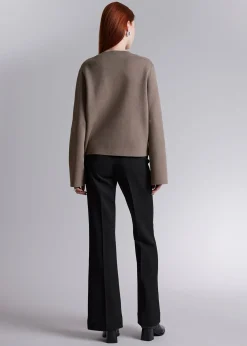 Discount Strikket Sweater Med Brede Aermer Kvinder Strik