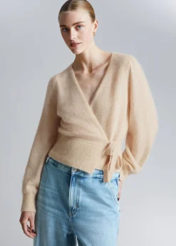 Outlet Strikket Wrap Cardigan Kvinder Strik