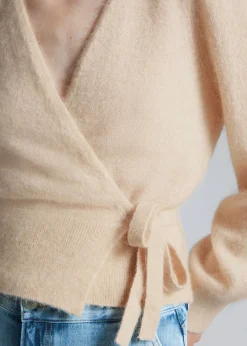 Outlet Strikket Wrap Cardigan Kvinder Strik