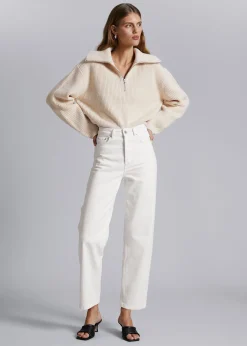 Online Striktroje Med Halv Lynlas Kvinder Strik