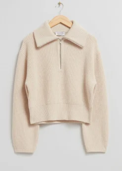 Online Striktroje Med Halv Lynlas Kvinder Strik