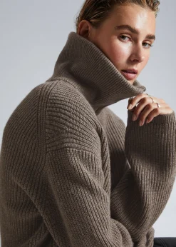 New Striktroje Med Halv Lynlas Kvinder Strik