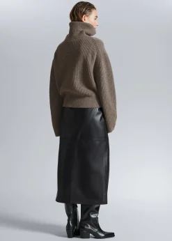 New Striktroje Med Halv Lynlas Kvinder Strik