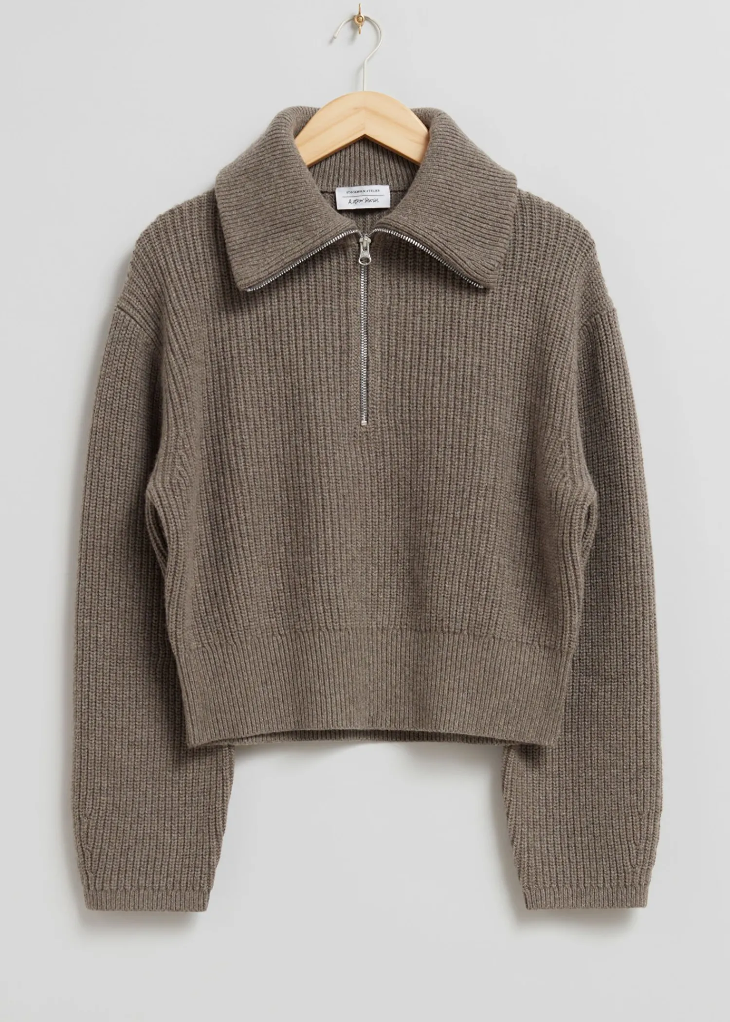 New Striktroje Med Halv Lynlas Kvinder Strik