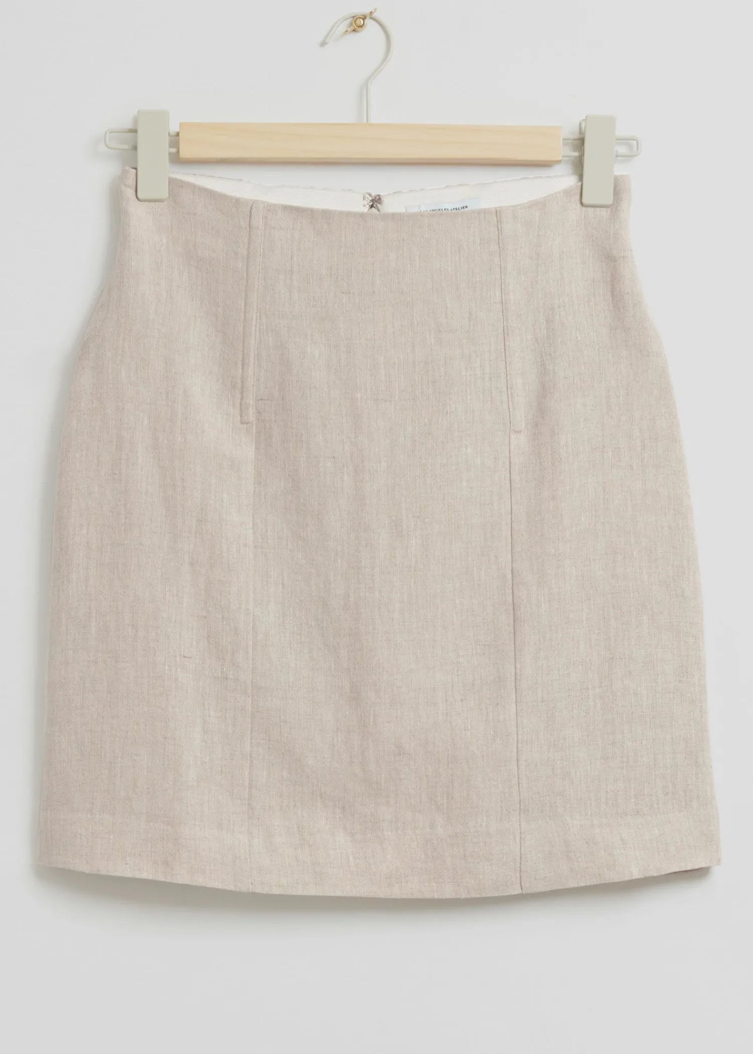 New Struktureret Hojtaljet Linned Nederdel Kvinder Nederdele