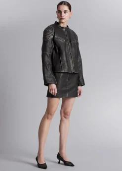 Flash Sale Syet Laederjakke Kvinder Denim