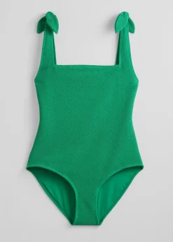 Best Tekstureret Badedragt Med Slojfeband Kvinder Badetøj