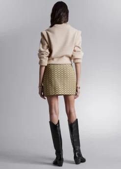 Store Tekstureret Mini-Nederdel Kvinder Nederdele