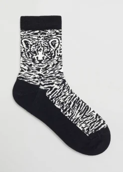 Flash Sale Tiger Motiv Sokker Kvinder Strømper Og Strømpebukser