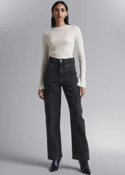 Cheap Tilspidsede Cargo-Pocket Jeans Kvinder Denim