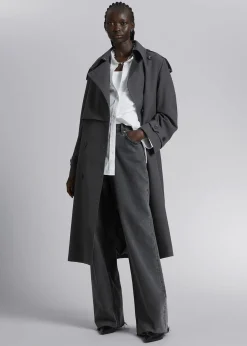 Cheap Trenchcoat Med Baelte Kvinder Frakker & Jakker