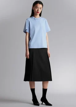 Store T-Shirt Med Perleudsmykning Kvinder Toppe