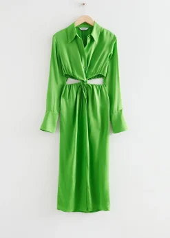 Flash Sale Twist-Front Midi-Kjole Kvinder Kjoler