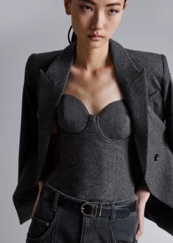 Flash Sale Uld Korset Top Kvinder Sæt Og Dragter