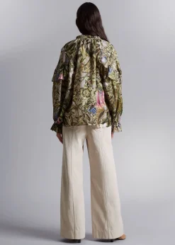 Hot Voluminos Bluse Med Flaeser Kvinder Bluser Og Skjorter