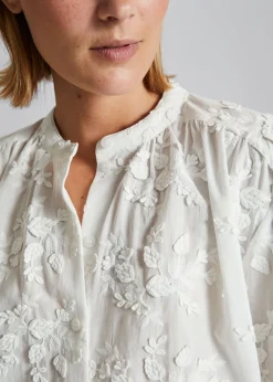 Best Sale Voluminos Bluse Med Stand-Up Krave Kvinder Bluser Og Skjorter