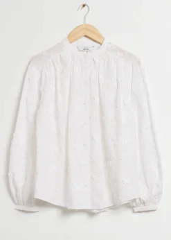 Online Voluminos Bluse Med Stand-Up Krave Kvinder Bluser Og Skjorter