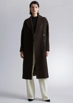 Cheap Voluminos Uldfrakke Med Baelte Kvinder Frakker & Jakker