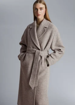 Cheap Voluminos Uldfrakke Med Baelte Kvinder Frakker & Jakker