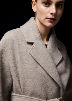 Cheap Voluminos Uldfrakke Med Baelte Kvinder Frakker & Jakker